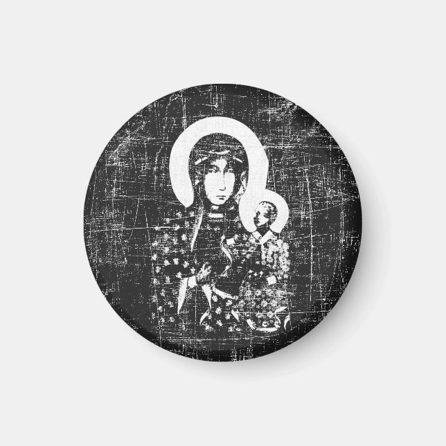 Schwarze Madonna mit Czestochowa Magnet (Vorne)