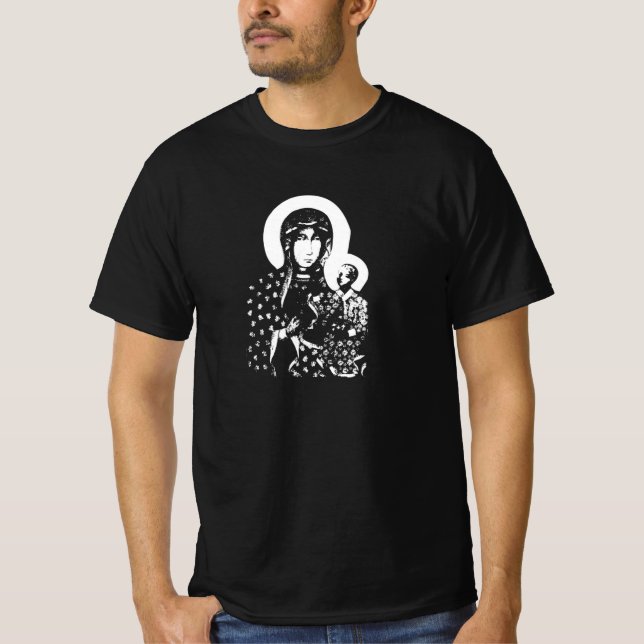 Schwarze Madonna mit Czestochowa T - Shirt (Vorderseite)