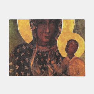 Schwarze Madonna Polen - unsere Dame Czestochowa Fußmatte