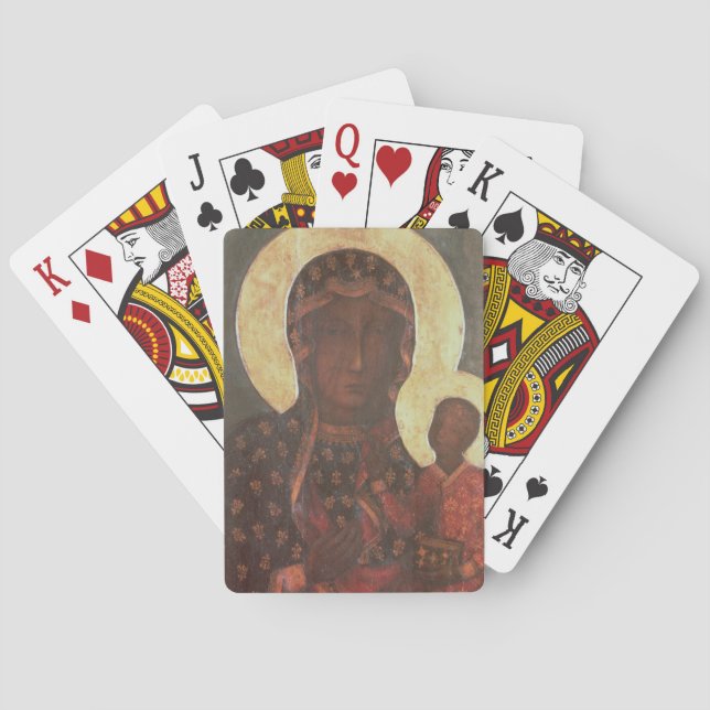 Schwarze Madonna von Jasna Gora Spielkarten (Rückseite)