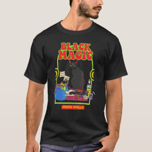 Schwarze Magie Mystische Zaubersprüche Katze T-Shirt