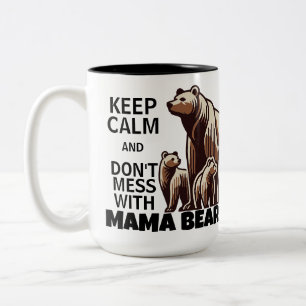 Schwarze Mama-Bärenbär nicht durcheinander bringen Zweifarbige Tasse