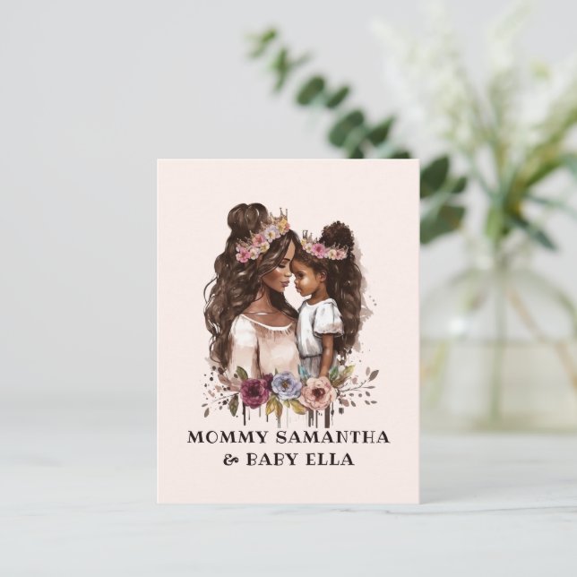 Schwarze Mama und Tochter (1) Postkarte (Stehend Vorderseite)