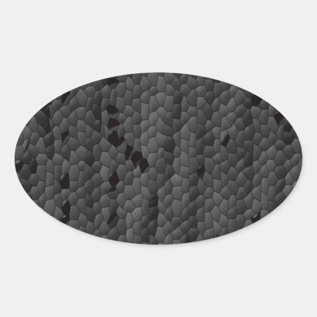 Schwarze Mamba illustriert, Kunst Ovaler Aufkleber (Vorderseite)