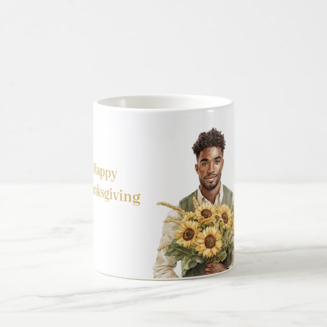 Schwarze Mann Sonnenblumen Kaffeetasse (Mittel)