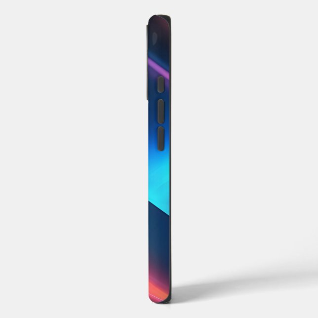Schwarze Marine dunkelkobaltblau abstrakt iPhone 16 Hülle (Rückseite / Links)