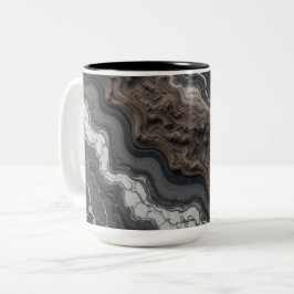 Schwarze Marmor-Abstrakt-Kaffeetasse – Moderne Tas Zweifarbige Tasse