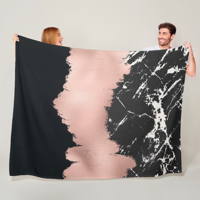 Schwarze Marmor-Rg-Farbstriche Fleecedecke (Beispiel)