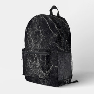 Schwarze Marmortextur Bedruckter Rucksack