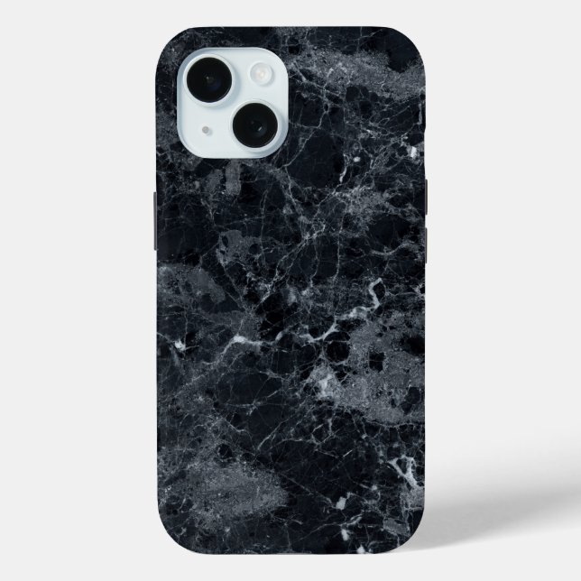 Schwarze Marmortextur Case-Mate iPhone Hülle (Rückseite)