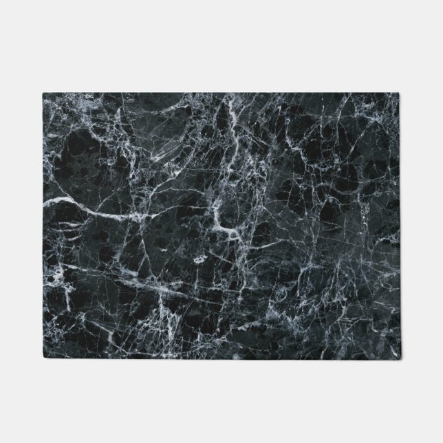 Schwarze Marmortextur Fußmatte (Vorderseite)