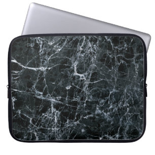 Schwarze Marmortextur Laptopschutzhülle