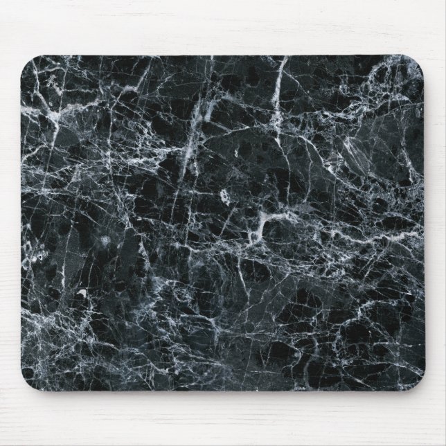 Schwarze Marmortextur Mousepad (Vorne)