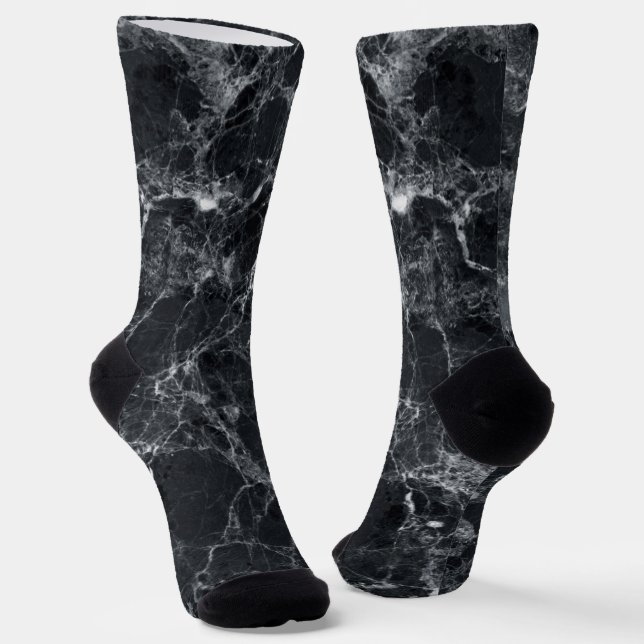 Schwarze Marmortextur Socken (Gewinkelt)