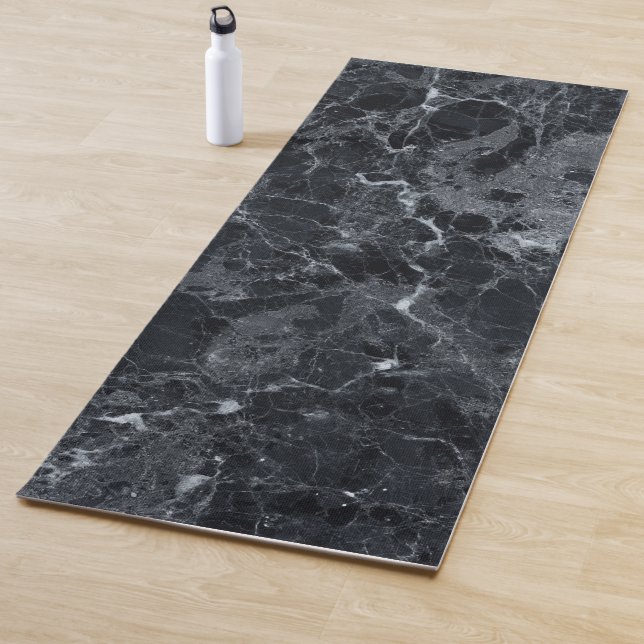 Schwarze Marmortextur Yogamatte (Beispiel)