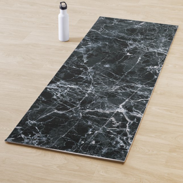 Schwarze Marmortextur Yogamatte (Beispiel)