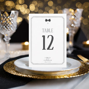 Schwarze maßgeschneiderte Hochzeitstisch-Nummer ID Einladung