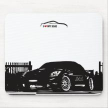 Schwarze Mausunterlage Nissans 350Z
