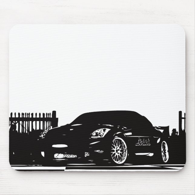 Schwarze Mausunterlage Nissans 350Z Mousepad (Vorne)