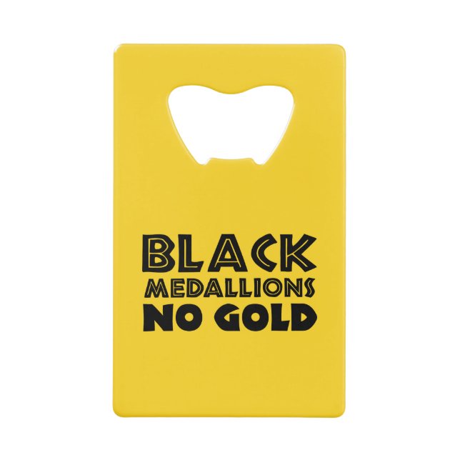 SCHWARZE MEDALLIONEN KEIN GOLD GELDBEUTEL FLASCHENÖFFNER (Vorderseite)