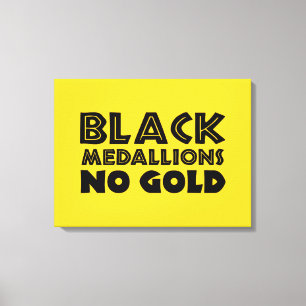 SCHWARZE MEDALLIONEN KEIN GOLD LEINWANDDRUCK