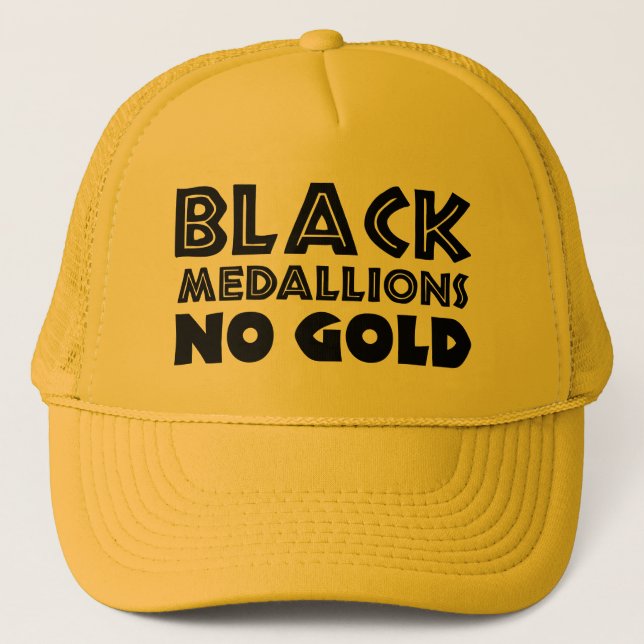 SCHWARZE MEDALLIONEN KEIN GOLD TRUCKERKAPPE (Vorderseite)
