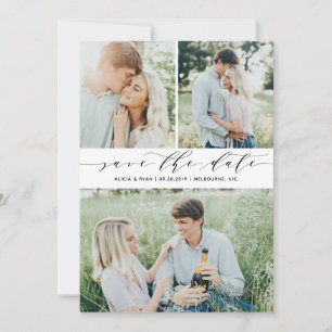 Schwarze mehrfache Fotos Save the Date