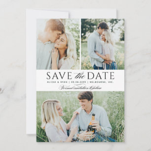 Schwarze mehrfache Fotos Save the Date