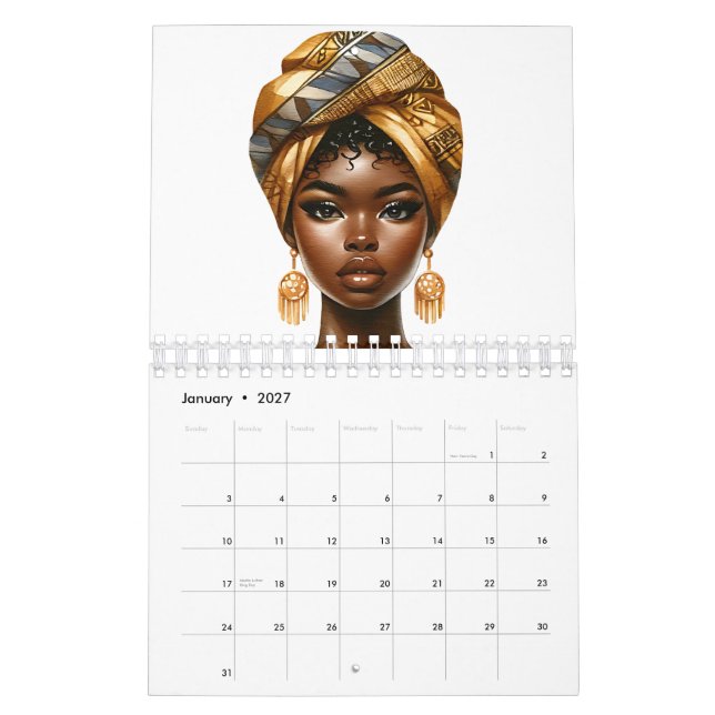 Schwarze Melanin-Schwänzchen Kalender (Jan 2027)