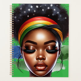 Schwarze Melanin-Schwänze-Zaubermädchen Planer