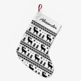 Schwarze Messe Isle Christmas Sweater Muster Kleiner Weihnachtsstrumpf