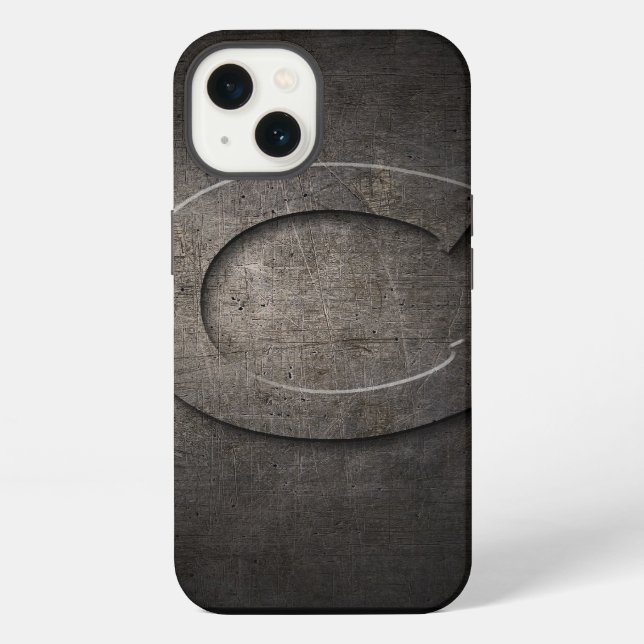 Schwarze Metall-C-Monogramm-iPhone-Hülle iPhone Hülle (Rückseite)