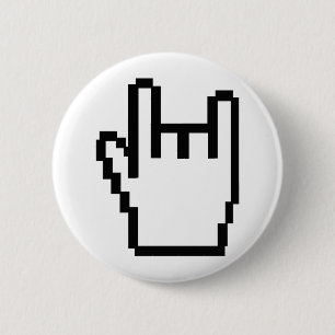 schwarze Metall-köpfige Ikone Button