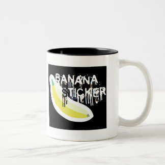 Schwarze Metallbananen-Aufkleber-Tasse Zweifarbige Tasse