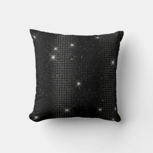 Schwarze Metallfolien und Glitzer-Glam-Punkte Kissen