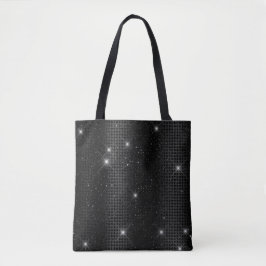 Schwarze Metallfolien und Glitzer-Glam-Punkte Tasche