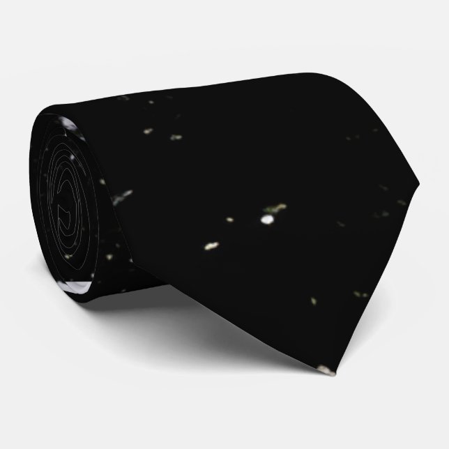 Schwarze Minimal Glitter Krawatte  (Gerollt)