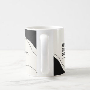 Schwarze minimalistische Kaffeetasse – Trinke, lad