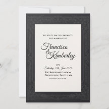 Schwarze minimalistische Rahmen-Hochzeitseinladung