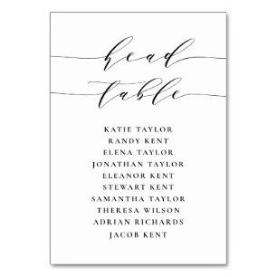Schwarze Minimalistische Schrift Hochzeitstisch Tischnummer