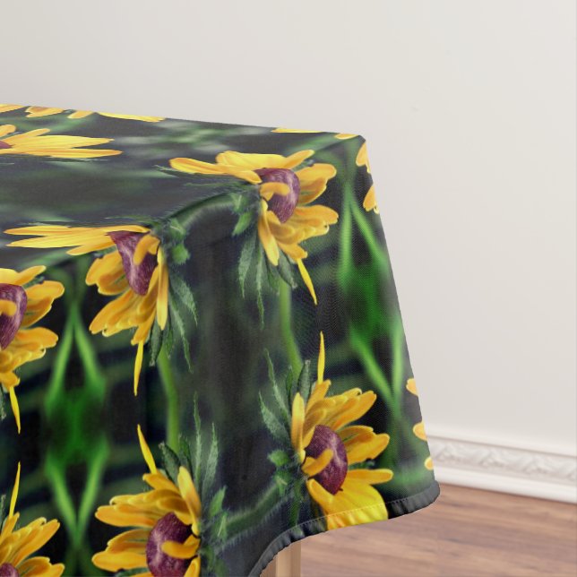 Schwarze Mit Augen Susan Blume Entfalten Abstrakt Tischdecke (Beispiel)