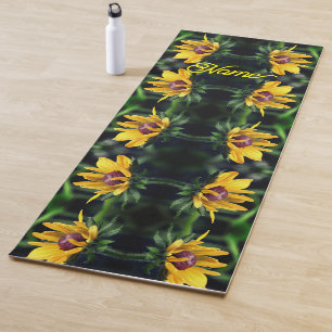 Schwarze Mit Augen Susan Blume Entfalten Personali Yogamatte