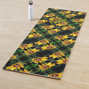 Schwarze Mit Augen Susan Blume Entfalten Personali Yogamatte