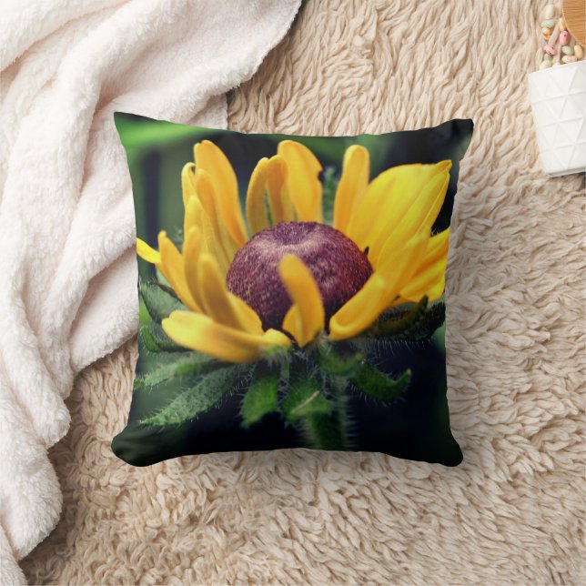 Schwarze Mit Augen Susan Blume Entfaltung Kissen (Decke)