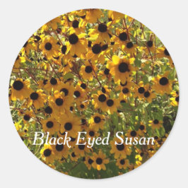 Schwarze Mit Augen Susan-Blume Foto Ihre Textklebe Runder Aufkleber