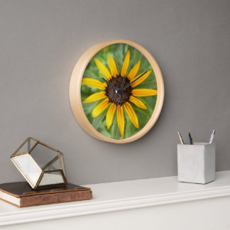 Schwarze Mit Augen Susan-Blume-Foto-Uhr Uhr
