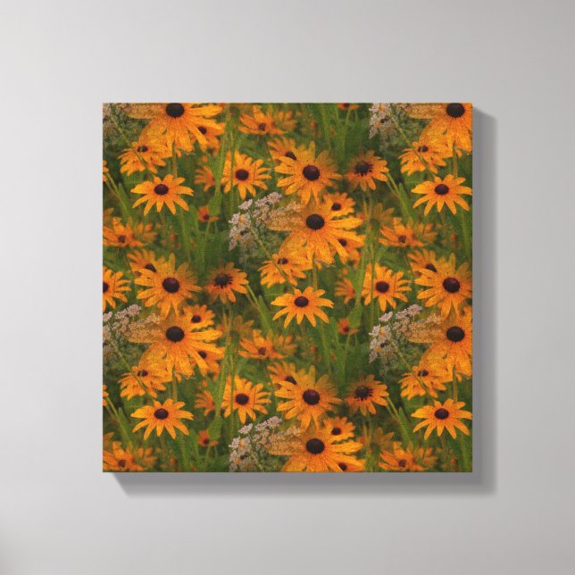 Schwarze Mit Augen Susan-Blume multipliziert Leinwanddruck (Vorderseite)