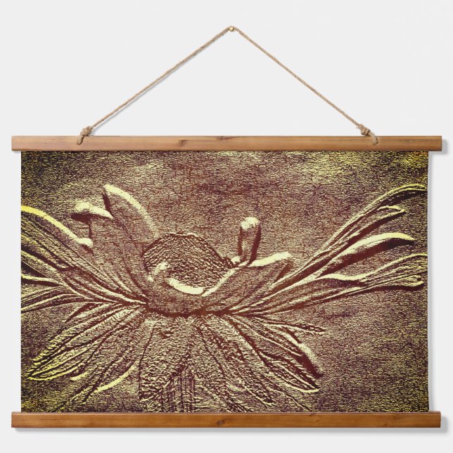 Schwarze Mit Augen Susan Blume Skulptur Wandteppich Mit Holzrahmen (Vorne)