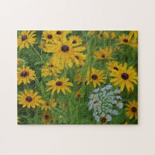 Schwarze Mit Augen Susan Daisy Blume Foto Malerei (Horizontal)