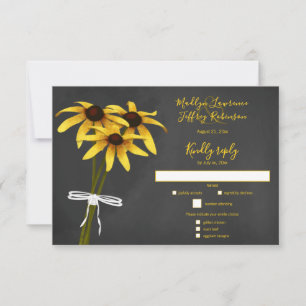 Schwarze Mit Augen Susan Wildblume Hochzeit RSVP Karte